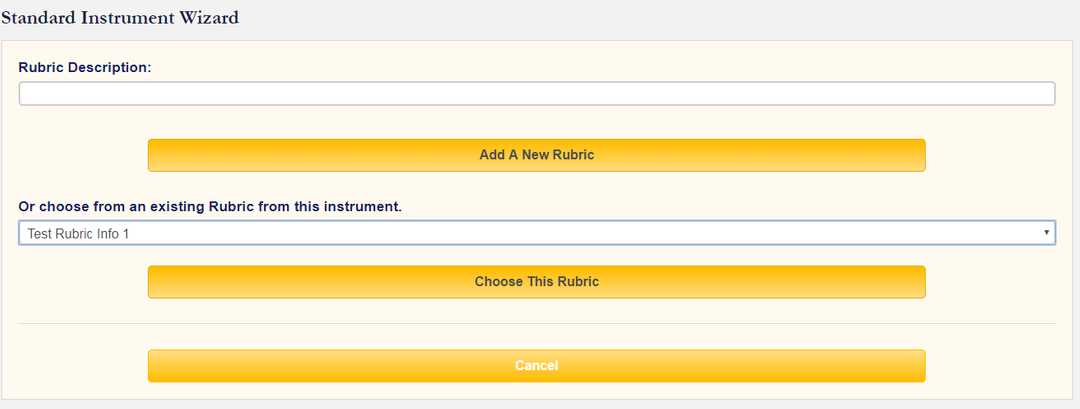 Creating a new Rubric Indicator